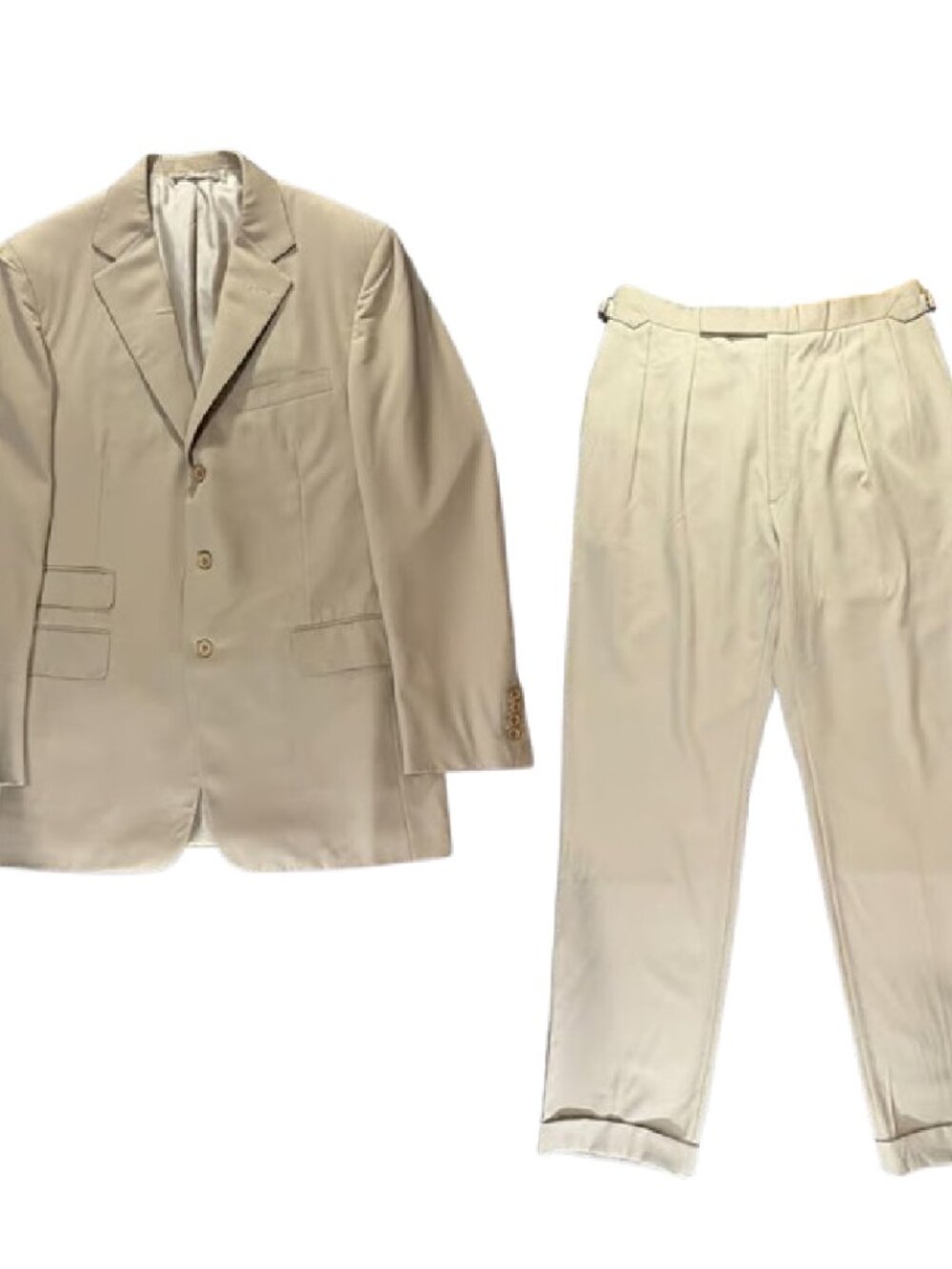 Ralph Lauren Purple Label Wool 3 buttons tailored Suit sz 42 waist 36 made Italy